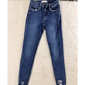 Kancan Kc9134M Distressed Skinny Jeans Size 3/25 Mid-Rise Great Condition
